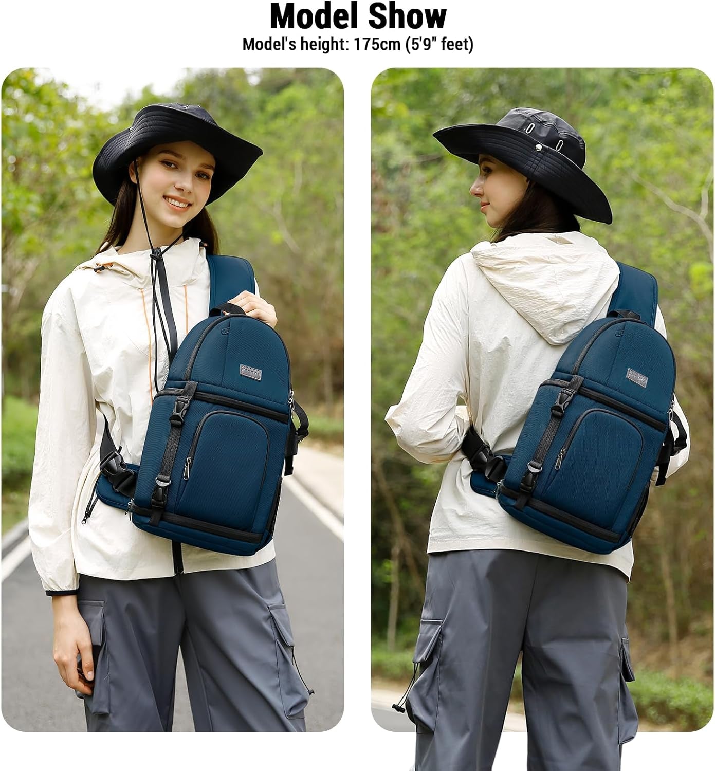 MOSISO Professional Camera Sling Bag for DSLR/SLR/Mirrorless Cameras, Shockproof Photography Backpack with Tripod Holder and Removable Modular Inserts, Compatible with Canon, Nikon, Sony, and Fuji
