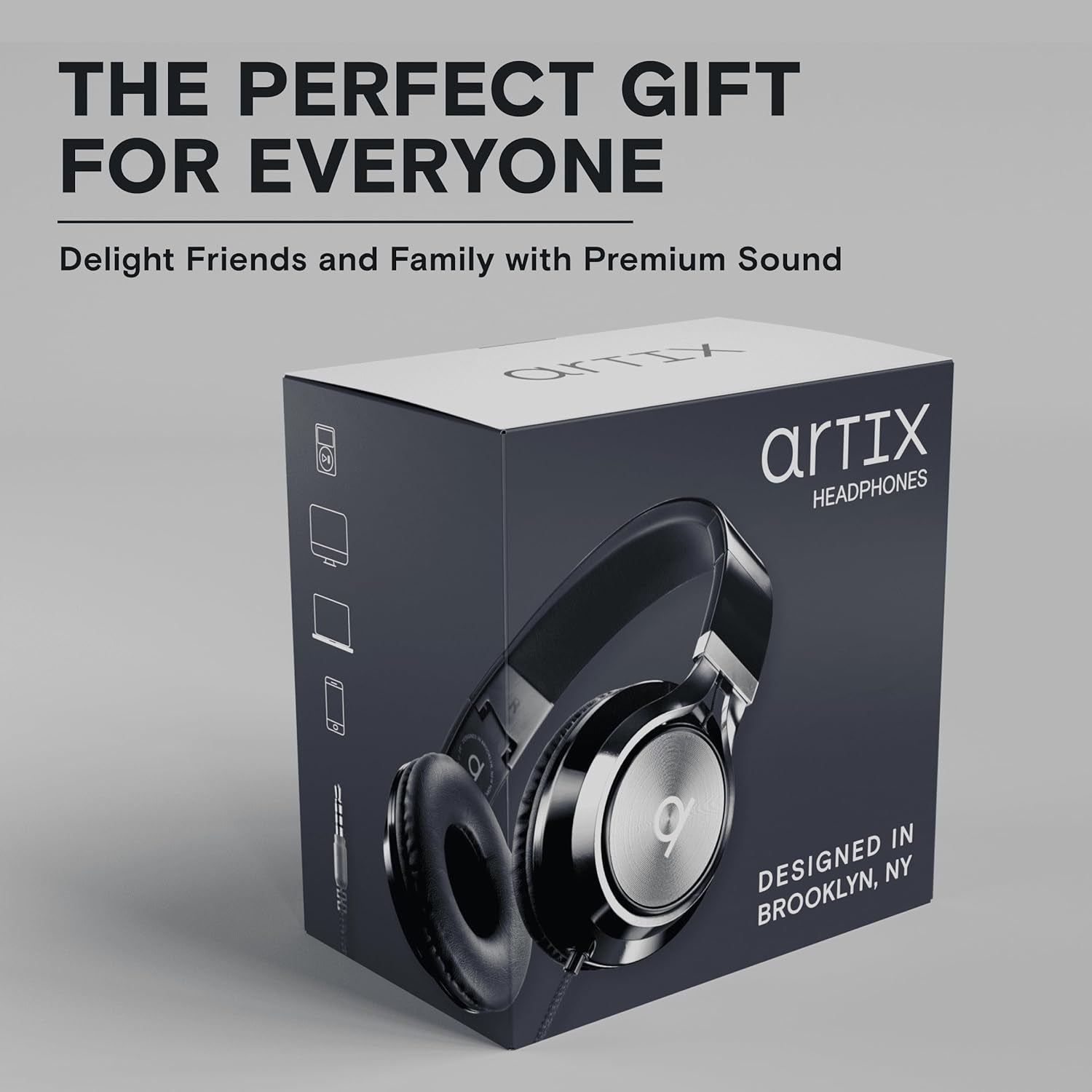 ARTIX CL750 Wired On-Ear Headphones with Microphone and Volume Control - Noise-Isolating, Foldable Design for Computer and Laptop Use, 3.5mm Aux Jack