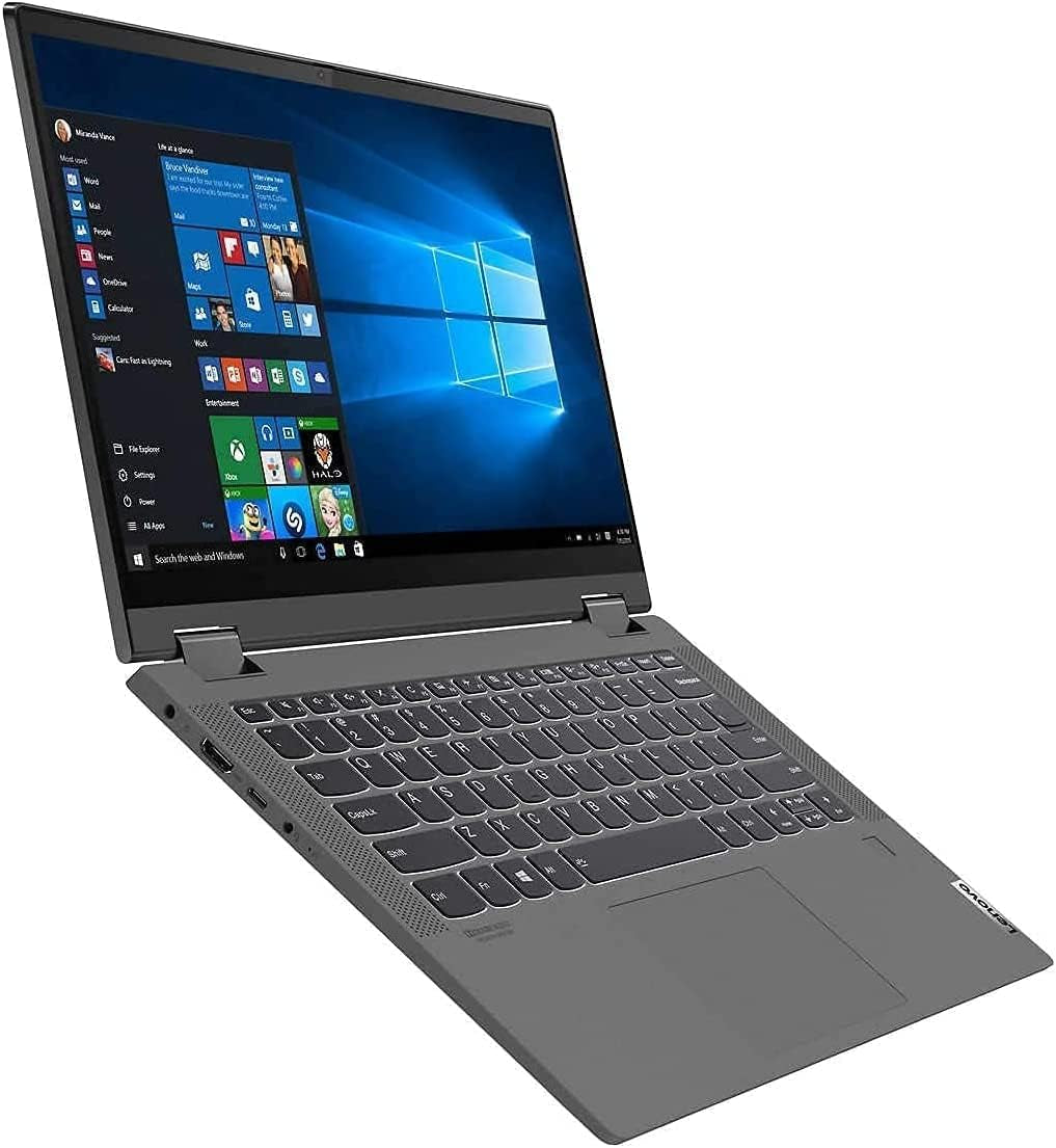 Lenovo Flex 5 14" 2-in-1 Touchscreen Laptop with AMD Ryzen 7 4700U, FHD IPS Display, Backlit Keyboard, Fingerprint Reader, Woov Sleeve Included, Windows 10, Black (8GB RAM | 1024GB SSD)