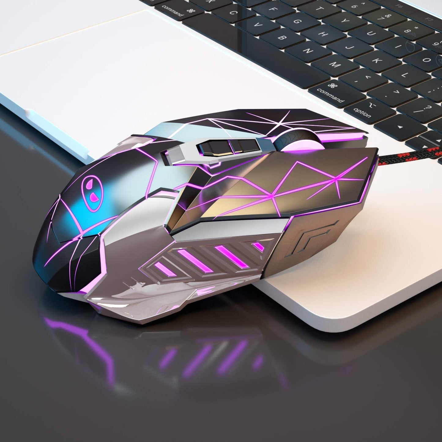 Magegee G10 Wired Gaming Mouse with 7-Color LED Backlighting, 6 Adjustable DPI Settings, Ergonomic Design, and 7 Programmable Buttons for PC Gamers