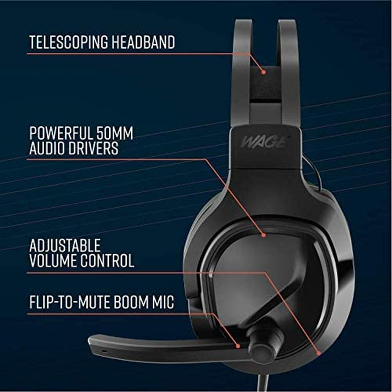 Wage Pro Universal Gaming Headset in Black and Green (Model WMAGY-N080)