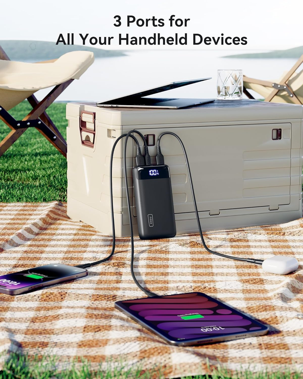 INIU 22.5W Portable Charger, 20000mAh USB-C Power Bank with Fast Charging, PD 3.0 and QC 4.0, LED Display, Compatible with iPhone 16/15/14/13 Pro, Samsung S23, Google Tablets, and More