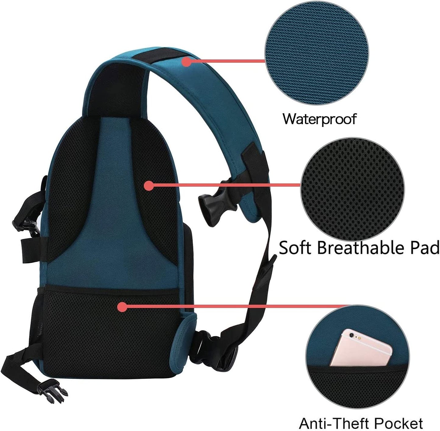 MOSISO Professional Camera Sling Bag for DSLR/SLR/Mirrorless Cameras, Shockproof Photography Backpack with Tripod Holder and Removable Modular Inserts, Compatible with Canon, Nikon, Sony, and Fuji