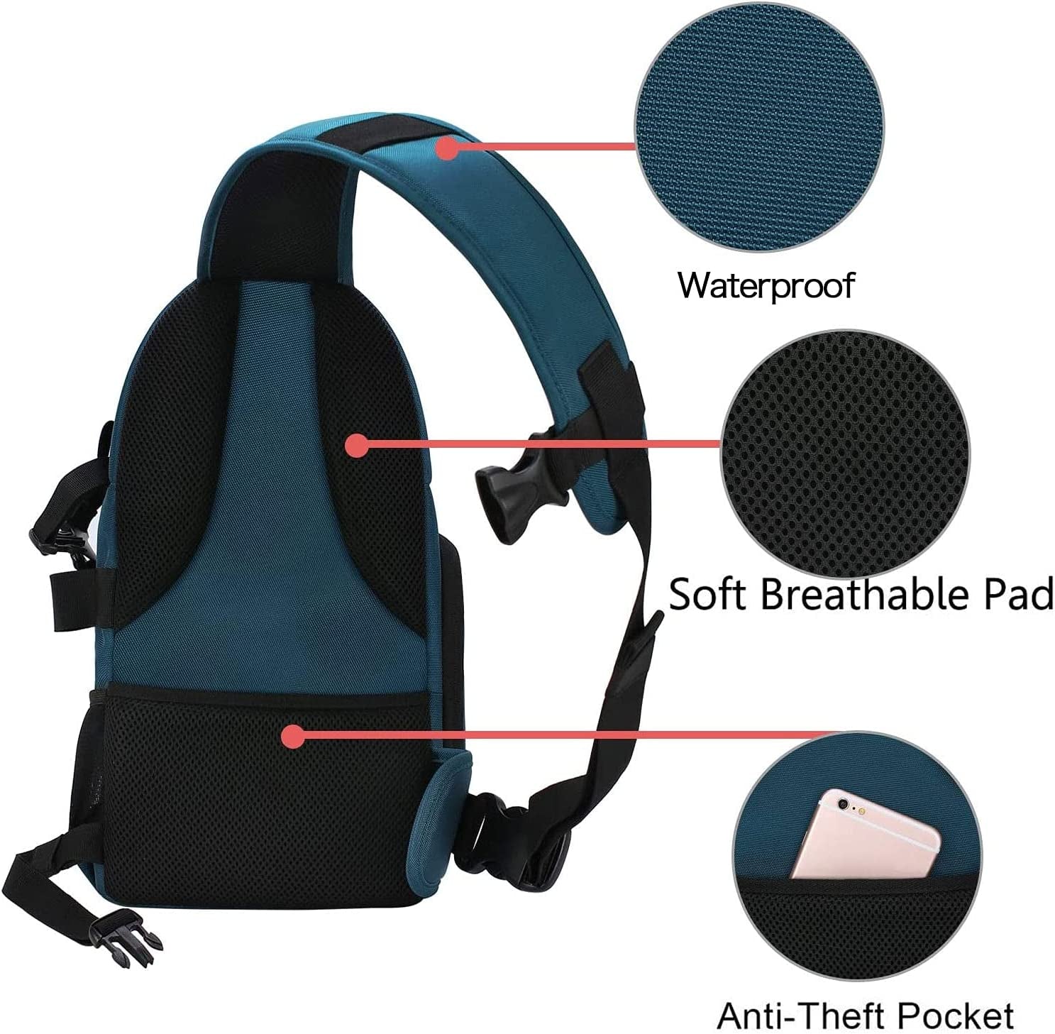 MOSISO Professional Camera Sling Bag for DSLR/SLR/Mirrorless Cameras, Shockproof Photography Backpack with Tripod Holder and Removable Modular Inserts, Compatible with Canon, Nikon, Sony, and Fuji