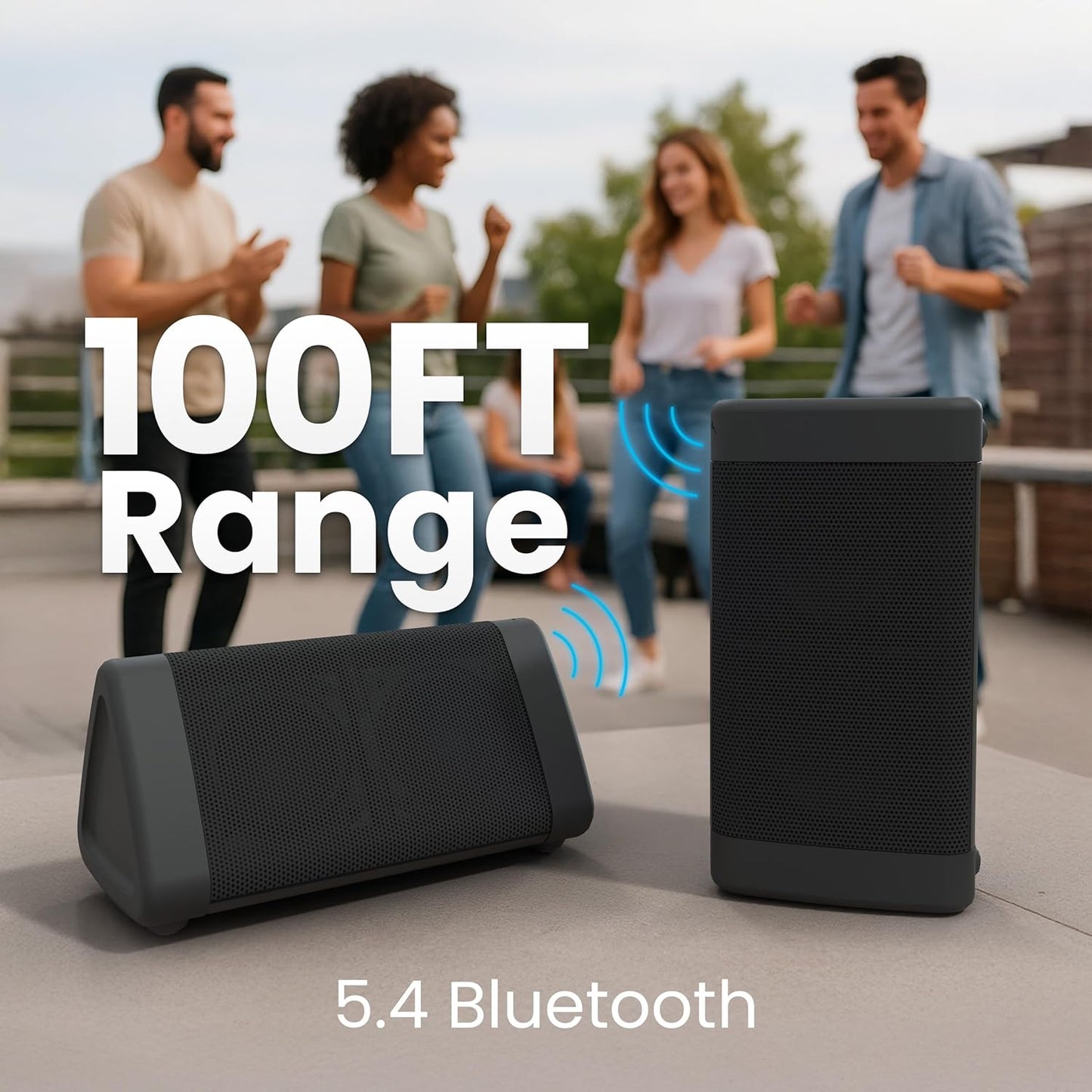 Oontz Angle 3 Portable Bluetooth 5.4 Speaker - 12W Audio Output, 24-Hour Battery Life, 100Ft Wireless Range, IPX5 Water-Resistant, Affordable for Travel, Outdoor, and Home Use (Black)